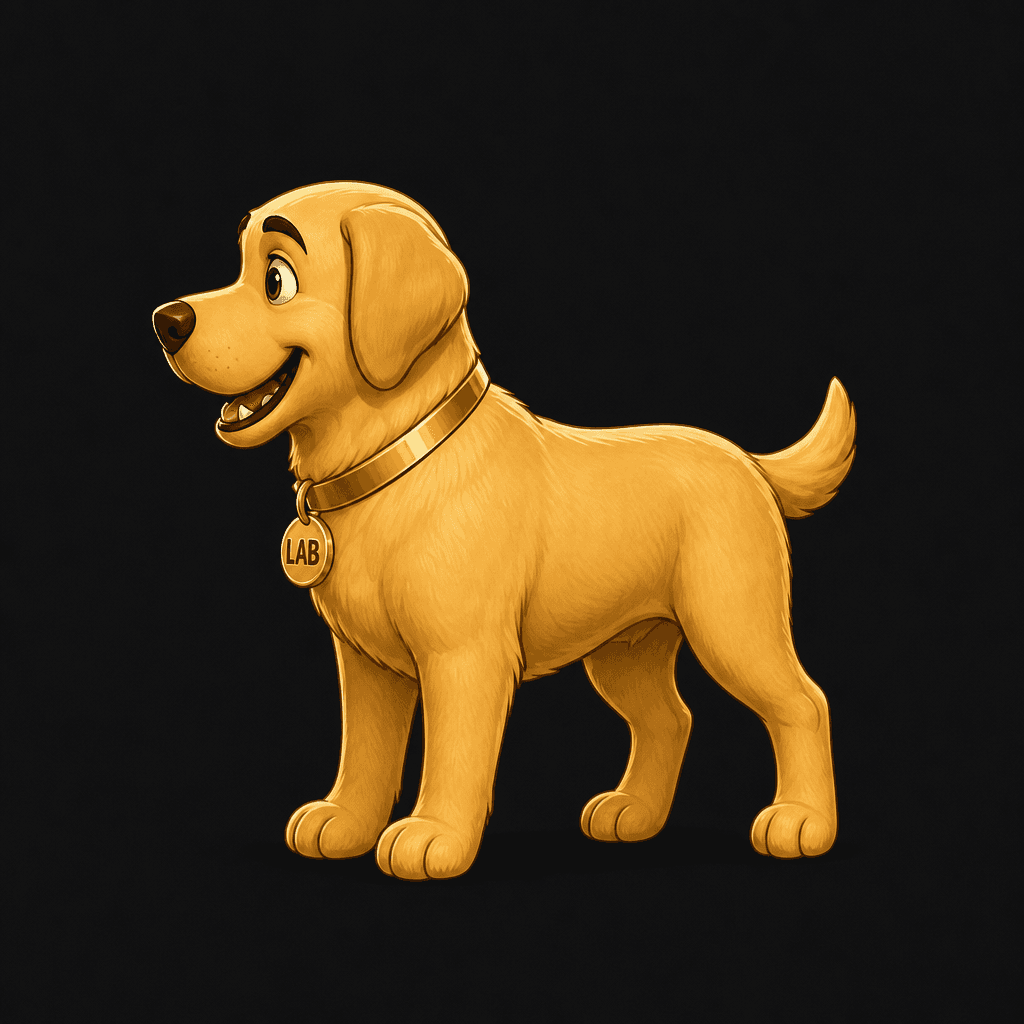 Golden Retriever mascot — Left