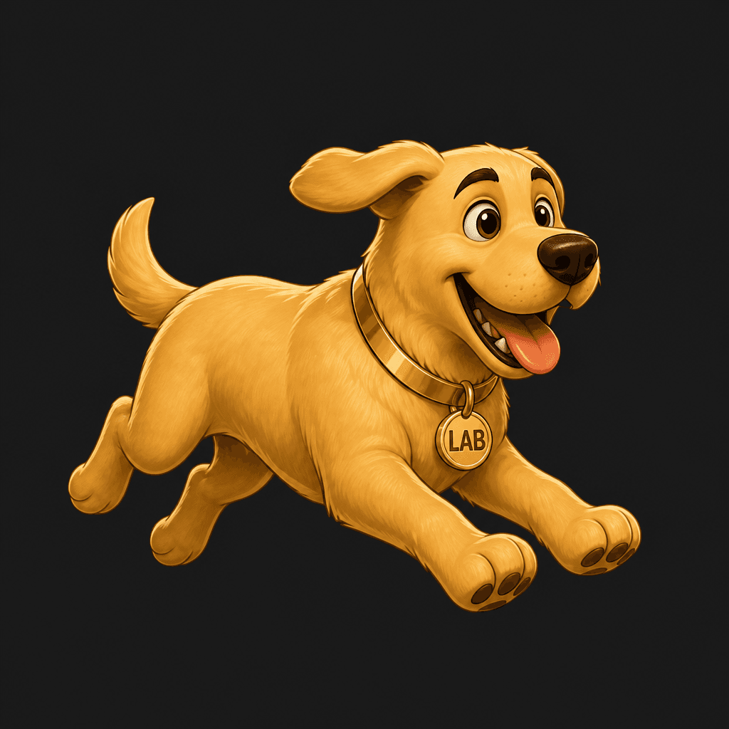 Golden Retriever mascot — Running
