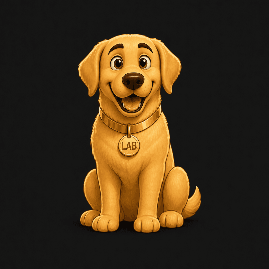 Golden Retriever mascot — Sitting