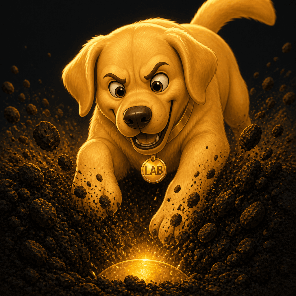 Digging — Retrieving Gold ($LAB) Golden Retriever artwork