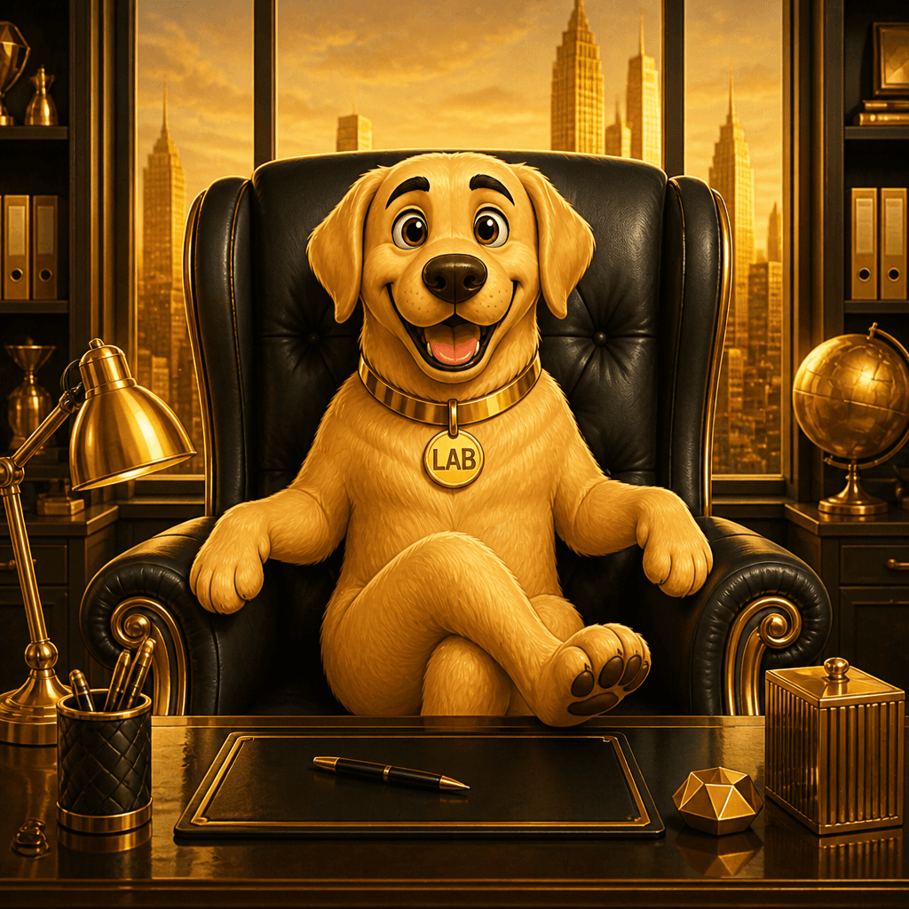 Executive Lab — Retrieving Gold ($LAB) Golden Retriever artwork