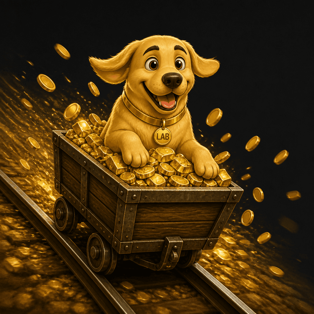 Gold Cart — Retrieving Gold ($LAB) Golden Retriever artwork