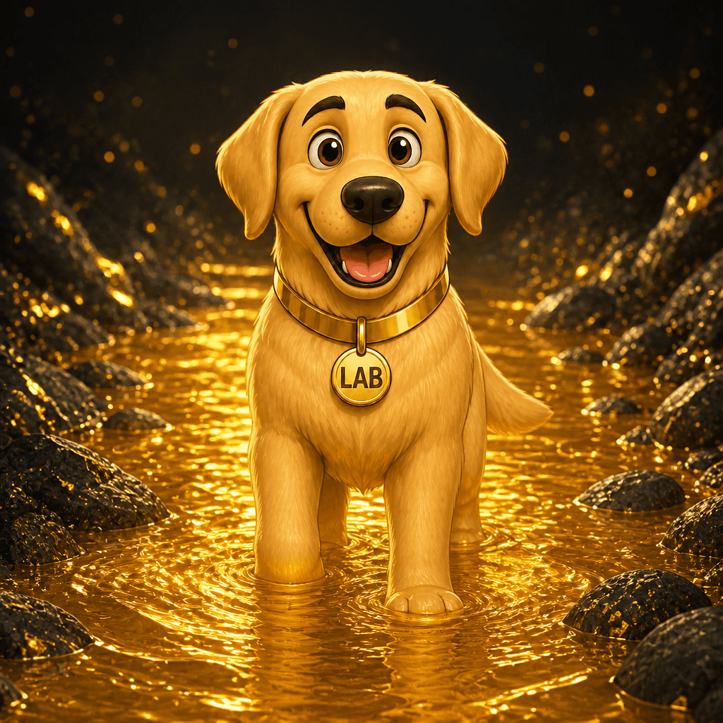 Gold River — Retrieving Gold ($LAB) Golden Retriever artwork