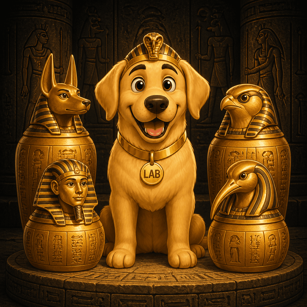 Pharaoh Lab — Retrieving Gold ($LAB) Golden Retriever artwork