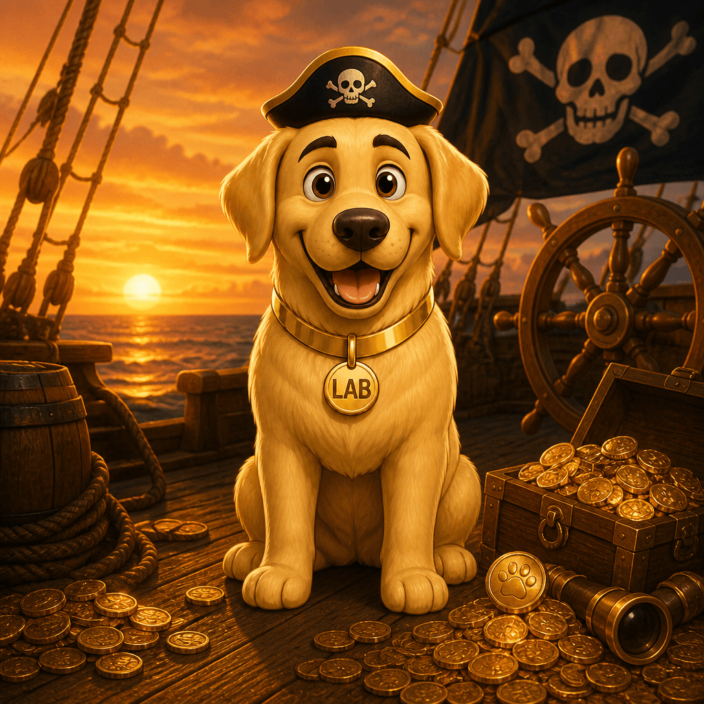 Pirate Lab — Retrieving Gold ($LAB) Golden Retriever artwork