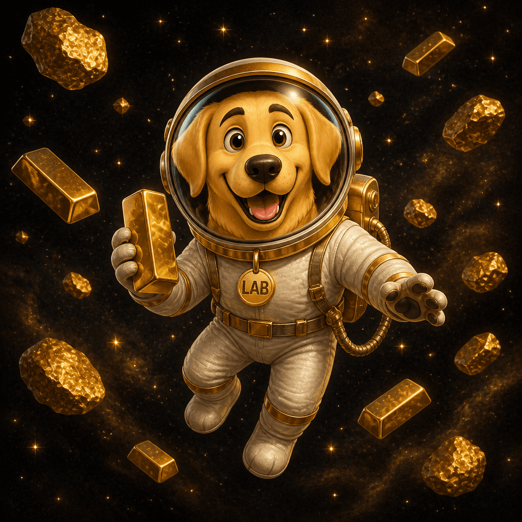 Space Lab — Retrieving Gold ($LAB) Golden Retriever artwork