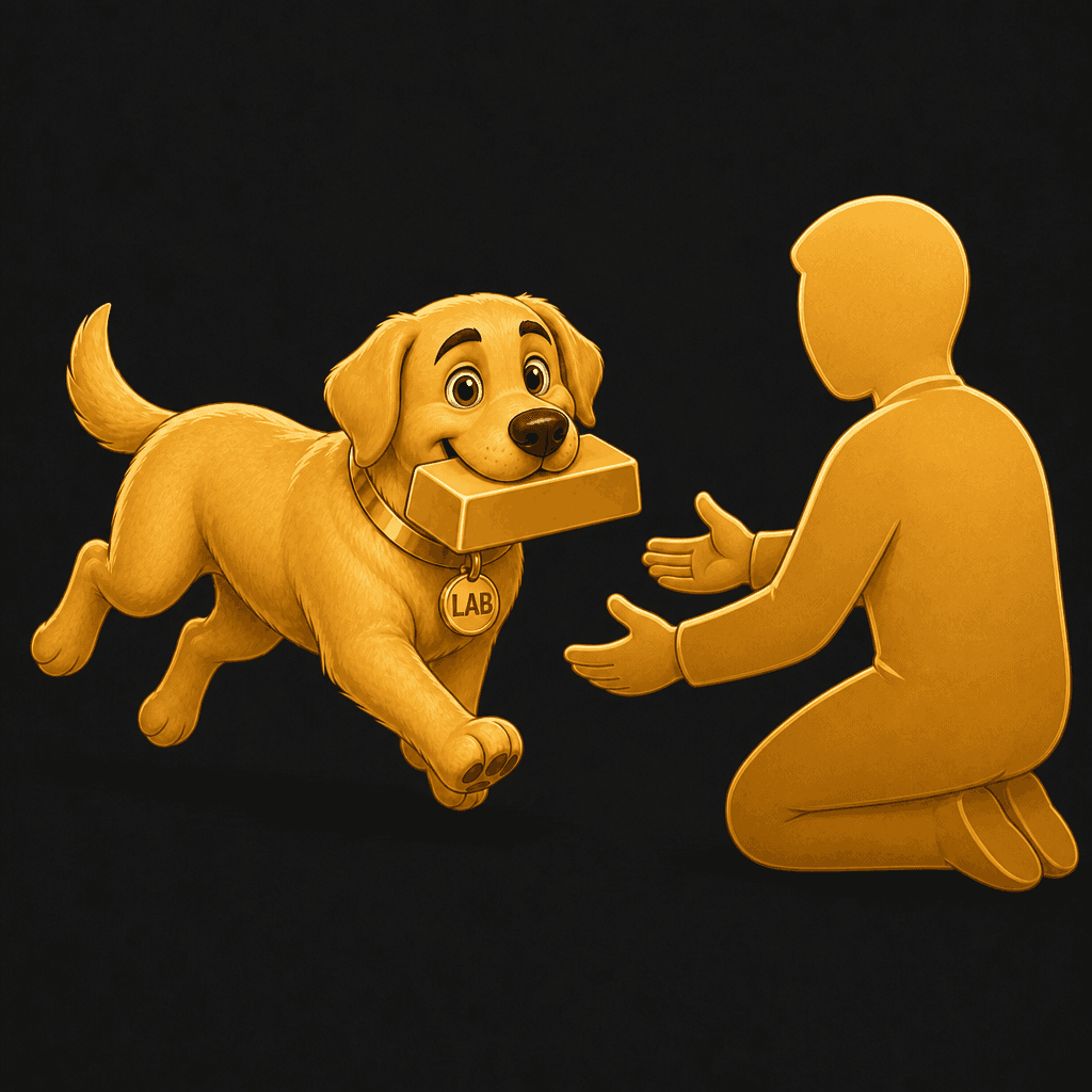The Return — Retrieving Gold ($LAB) Golden Retriever artwork